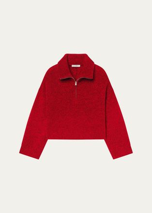Frame Denim The Half-Zip Marled Knit Sweater