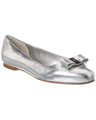 Ferragamo Varina Leather Ballet Flat