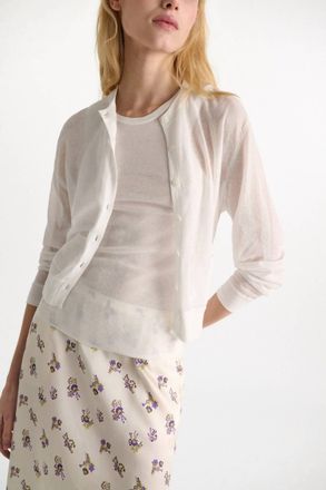 Dorothee Schumacher Sheer Summer Twinset In Eggshell