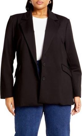 City Chic Galactic Ponte Blazer in Black at Nordstrom Rack, Size M/18W