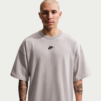 Nike Mens Nike Sportswear Premium Essentials Oversized T-Shirt in Grey | IH1129-009