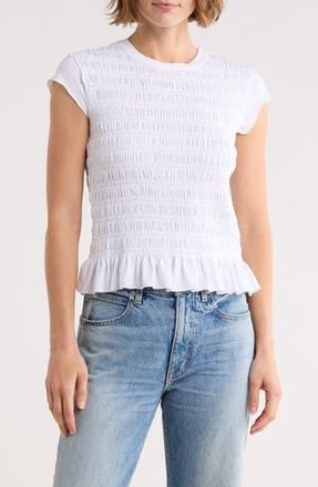 Vigoss Smocked T-Shirt in White at Nordstrom Rack, Size X-Large
