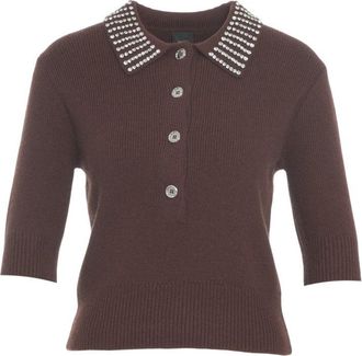 Pinko Knitted Pullover With Rhinestone Applications