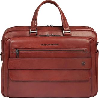 Piquadro Aanpasbare leren laptoptas - Heren - Laptoptassen - Bruin - ONE Size - Leer - Tassen