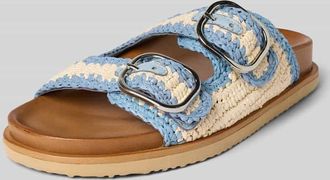 Inuovo Slides in Flecht-Optik in Hellblau, Gr&ouml;&szlig;e 39