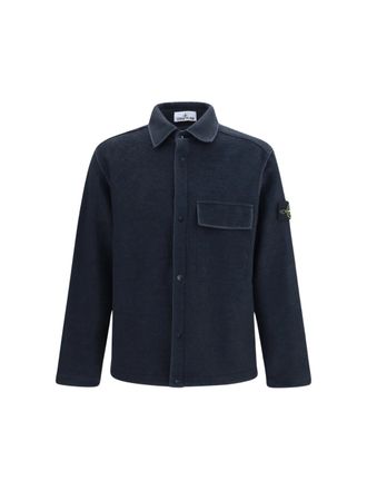 Stone Island Monochrome Wool-Blend Button-Front Casual Shirt
