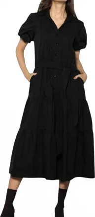Maude Clara Tiered Maxi Dress In Black