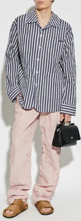 Dolce & Gabbana Shirt With A Crinkled Effect, Mens, Navy Blue