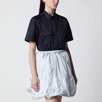 Prada Camicia a maniche corte in chino di cotone blu