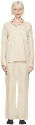 Deiji Studios Beige Check Pyjama Set