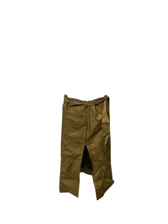 VETEMENTS Belted Asymmetric Skirt in Brown Cotton