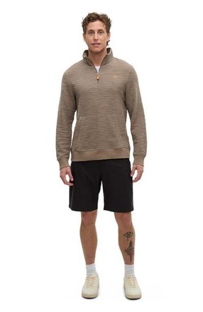 tentree Powell 1/4 Zip in Clay Flash Stripe at Nordstrom, Size Xx-Large