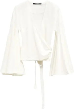Jacquemus Kimonos, female, White, Size: XS Wrap Top