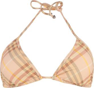 Burberry Driehoek Bikini Top met Check Motief - Dames - Bikinis - Roze - XS - Badmode