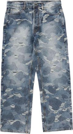 A Bathing Ape Solid Camo Jacquard Denim Pants Blue 0ZXJNM301501RBLX