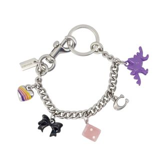 Coach Motif Chain Keyring - Acetate - Multicolor - female - Coach - Keychains - Multicolor - ONE SIZE - Accessories