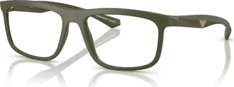 Emporio Armani 55mm Square optical glasses in Green at Nordstrom