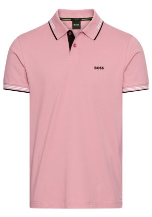 Boss Green by Hugo Boss Poloshirt BOSS GREEN Paul, Herren, Gr. 3XL, rosa (open pink696), Jersey, Obermaterial: 92% Baumwolle, 8% Elasthan, slim fit, hoch geschlossener Aussch