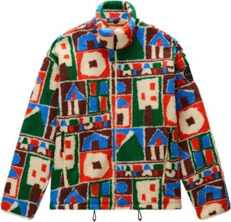Napapijri Abstract Geometric Polyester Fleece Jacket