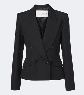 Nina Ricci Blazer in misto lana jacquard doppiopetto