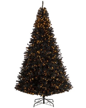 Nearly Natural 10Ft Black Artificial Christmas Tree With 950 Clear Lights