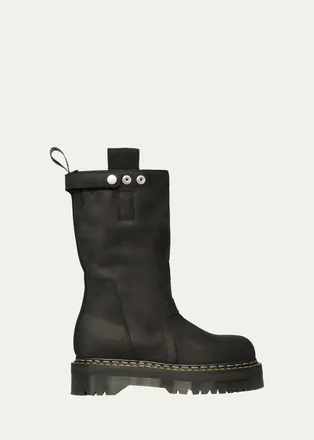 Rick Owens x Dr. Martens Mens FW26 Quad Sole Nubuck Leather Pull-On Boots