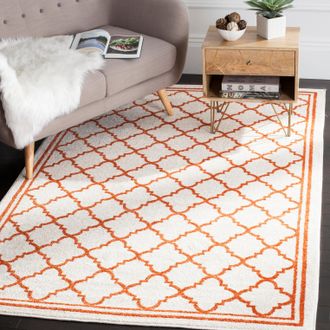 Safavieh Amherst Machine Made Area Rug, Beige / Orange Transitional Style Easy Care