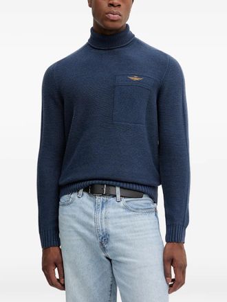 Aeronautica turtleneck blue sweater
