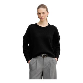 Benetton Wol trui - Dames - Ronde hals truien - Zwart - M - Wol - Truien & Vesten
