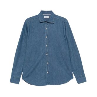 Tintoria Mattei Camisa de algod&oacute;n - Shirts - Hombre - Azul - 3XL