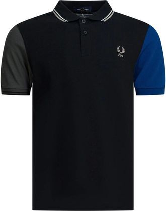 Comme Des Gar&ccedil;ons Tops, Heren, Zwart, L, Katoen, Color Block Polo Shirt