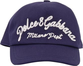 Dolce & Gabbana Gabardine Baseball Cap - unisex - Petten - Blauw - L - Katoen - Accessoires