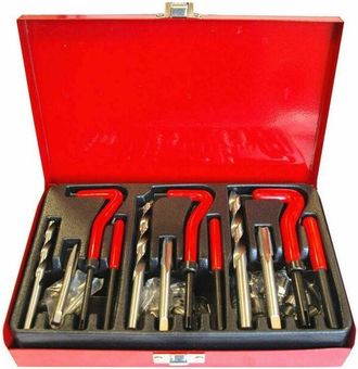 Trade Shop Trade Shop - Kit Riparazione Filetti 88 Pz Elicoidi Maschi Ripristina Filettature Valigetta
