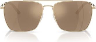 Oliver Peoples x Roger Federer R-15 56mm Square Sunglasses in Gold /Desert Flash Mirror at Nordstrom