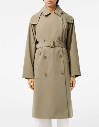 Lacoste Womens Oversized Trench Coat - Cream - Size: 14