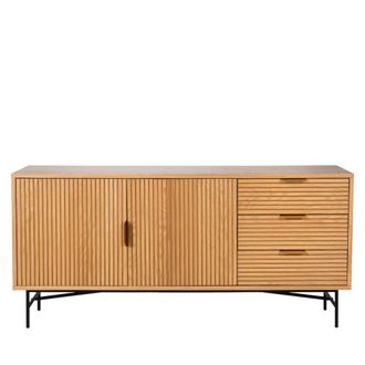 DRAWER Aparador de 2 puertas y 3 cajones de madera L160cm - Madera clara