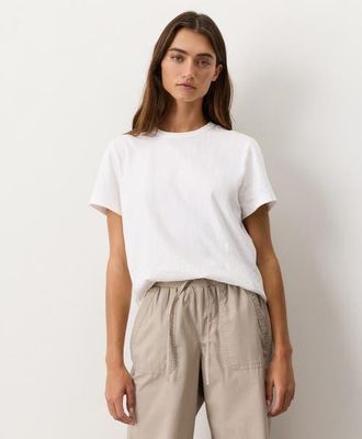 Pact Organic Cotton Soft-Slub Essential Crewneck Tee in White at Nordstrom, Size Xx-Large