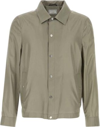 Brunello Cucinelli Bonded Silk Unlined Outerwear Jacket - Heren - Zomerjassen - Grijs - L - Jassen