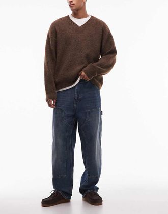 Carhartt Work in Progress OG - Jeans dritti ampi con rinforzi sulle ginocchia lavaggio blu