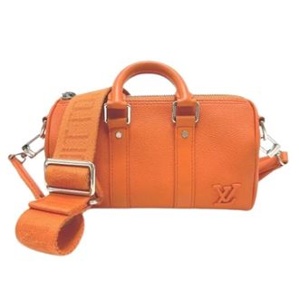 Louis Vuitton Tweedehands leren Louis Vuitton tassen - Heren - Pre-owned - Oranje - Maat: ONE Size Leer