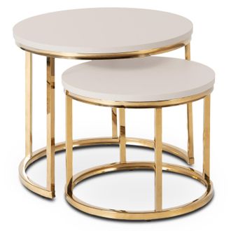 OEM Set Di Tavolini Puglia 43 Cm/53 Cm Cashmere/golden Glamour