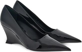 Ferragamo Patent Leather Wedge Pump - Black