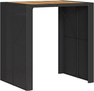 vidaXL Vidaxl - Mesa Alta Jard&iacute;n Superficie Madera Rat&aacute;n Pe Negro 105x80x110 Cm