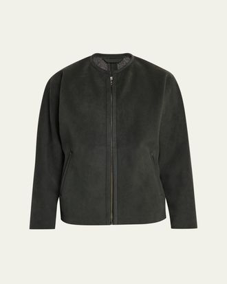 Issey Miyake Mens Ultra Boa Faux Suede Full-Zip Blouson