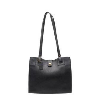 Coach Black Leather Shoulder Bag Tote Bag (Pre-Owned)