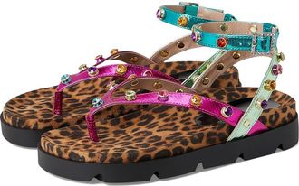 Blue by Betsey Johnson Conley Womens Sandals Metallic : 7.5 M, Faux Leather