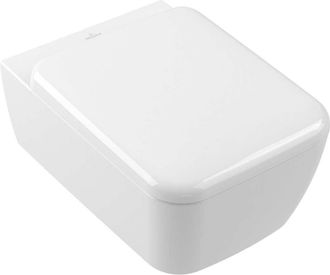 Villeroy & Boch Skyla - Inodoro Suspendido Con Asiento Softclosing, Twistflush, Directflush, Ceramicplus, Blanco Alpino 4682clr1