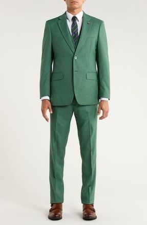 ZeGarie Green M&eacute;lange 3-Piece Suit at Nordstrom Rack, Size 42 Regular