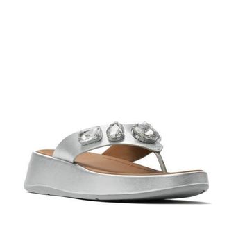 FitFlop F-Mode Ultra Toe Post Sandal in Silver at Nordstrom, Size 11