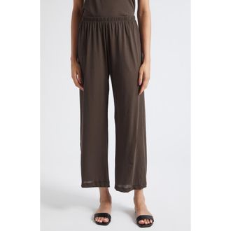 Leset Milo Crop Cotton Pants in Hickory at Nordstrom, Size X-Small